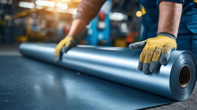 Closeup of technician performing adhesion test on freshly painted metal surface in industrial lab setting measuring coating strength.
