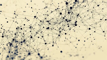Obraz premium Intricate digital network visualization abstract geometric pattern of interconnected dots and lines forming complex system.