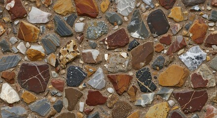 Close up of multicolored pebbles texture for background or wallpaper use