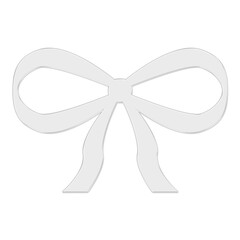 White Glass Bow Icon, glasses, ribbon, bow, luxury, party, gift, celebration. Elegant Ribbon for Gift Decoration on Transparent Background