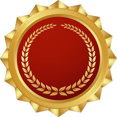 Gold and Red Award Badge Illustration
