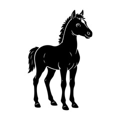 Standing black horse silhouette