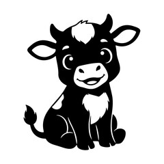 Cute sitting cow