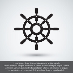 Vintage Ship Steering Wheel or Helm Icon