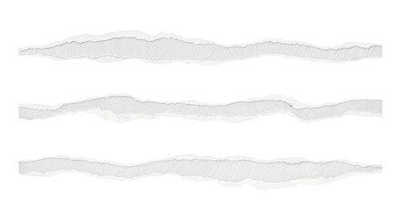 ripped torn paper edges isolated with clipping path on black background