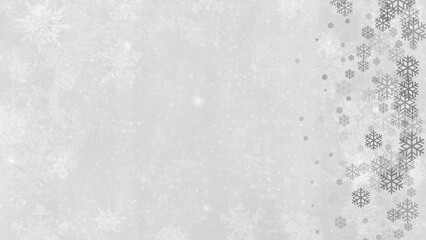 Winter background year end sale design displays snowflakes on a bright gray abstract illustration, creating a festive seasonal look Winter year end sale background with blank space