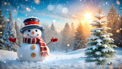 snowman in the snow