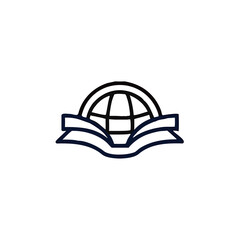 Global education logo icon design, vector illustration