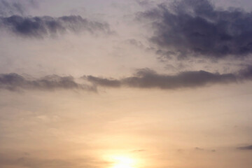 Dramatic Evening Sky with Sun Glow. sunset and sunrise background. dramatic cloudscape background. High quality photo