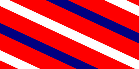 Red white blue striped pattern background element. Diagonal striped pattern vector illustration