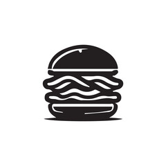 Burger food logo on white background