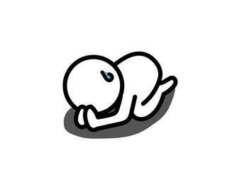 謝る人　汗
