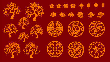Lunar New Year Tree And Circular Ornament Set