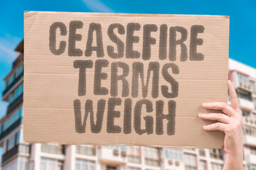 "Ceasefire Terms Weigh" Drafted pauses depend on verification and incentives. CEASEFIRE. TERMS. VERIFICATION. MEDIATION. SECURITY.