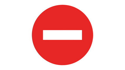 Red round no entry and no parking traffic sign icon vector illustration isolated on white background for web design warning symbol