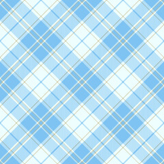 Seamless light blue tartan plaid pattern perfect for fabric, textile, wrapping paper, and digital backgrounds. Ideal for minimal, winter, and elegant design styles. Vector illustration.
