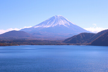 本栖湖から見た富士山