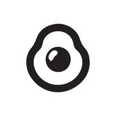 Fried egg food logo on white background