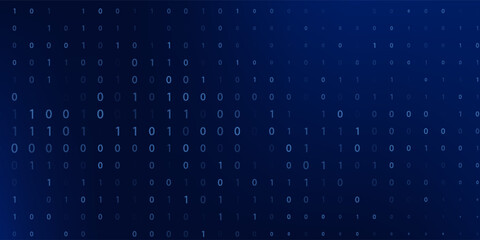 Abstract Matrix Technology Background. Binary Computer Code. Programming, Coding, Hacker Concept. Binary Numbers 0 and 1 Flying