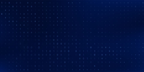 Abstract Matrix Technology Background. Binary Computer Code. Programming, Coding, Hacker Concept. Binary Numbers 0 and 1 Flying