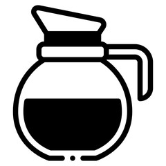 Simple vector icon of a dripping coffee cup or pot.