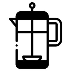 Obraz premium Simple vector illustration of a French press coffee maker.