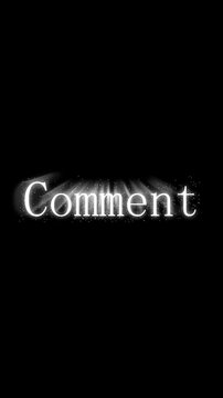 Comment section transition animation vertical video sparkling text effect social media post black background. Vertical video animated comment section transition broadcast graphics.