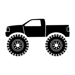 Monster truck icon symbol isolated on white background. EPS 10 Editable vector graphic. © AZMANQ