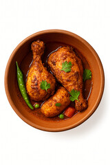 Chicken Legs in Spicy Tomato-Based Curry Sauce with Herbs