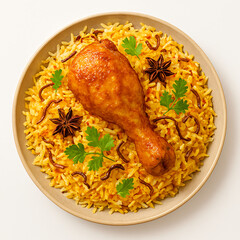 Chicken Biryani with Rice and Spices in a Bowl