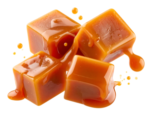 Sticky, glistening caramel squares drizzled with more caramel
