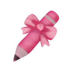 Cute Pink Ribbon Bow Illustration Design