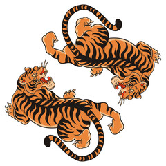 Powerful Tiger Color Illustration Art