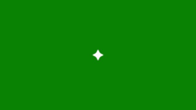 Twinkle light  stars sparkling, Star twinkling for festive holiday event, flat vector doodles, sparkle glitter light effect, animated shine stars in 2D on green screen background.4K