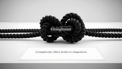 Complex Entangled Rope Knot Symbolizing Stagnation