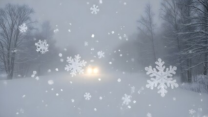 Snowy road in winter scene