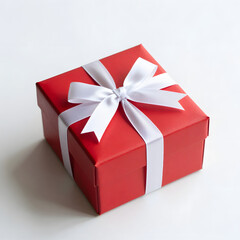  christmas red gift box with ribbon