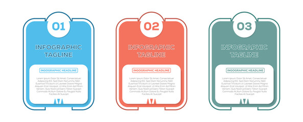 Business infographic template. 3 Steps infographic design template with place for your data. Vector illustration.