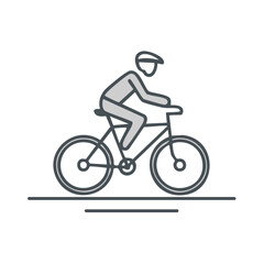 Fototapeta premium Cyclist vector illustration simple line art of biking person