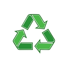 Obraz premium Green Arrows form Recycle Symbol Indicating Sustainability and Circularity Logo