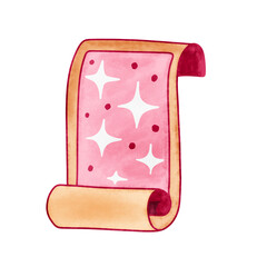 Cute Magical Scroll Paper Illustration Design