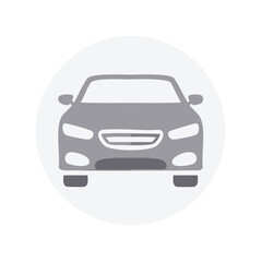 Obraz premium Modern gray sedan design in circle icon style suitable for transport or dealership themes
