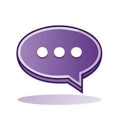 Fototapeta premium Purple Speech Bubble Icon with Three Dots for Communication and Chat Apps