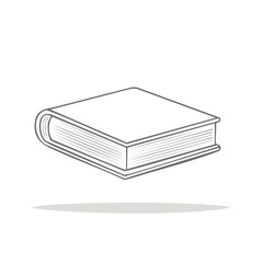 A simple illustration of a closed book. Reading knowledge information symbol icon. Outline
