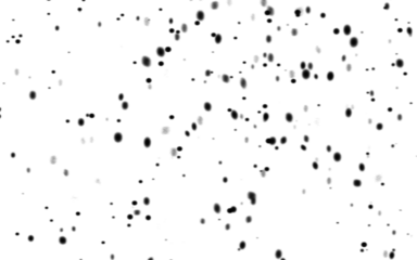 Black and gray dots scattered on a transparent background with speckles