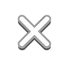 Fototapeta premium Geometric Cross Shape Design Illustration Isolated on White Background. Simple 3D Cross