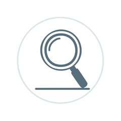 Magnifying glass over line in circle icon for search and investigation vector illustration