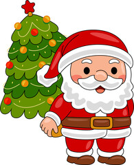 Cartoon Santa Claus Celebrate Christmas