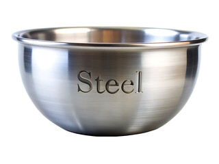 A Gleaming Steel Bowl Awaits Its Culinary Purpose isolated on white background ,PNG. AI Generated