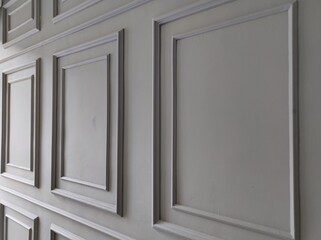 Obraz premium Light grey square shape wainscoting.